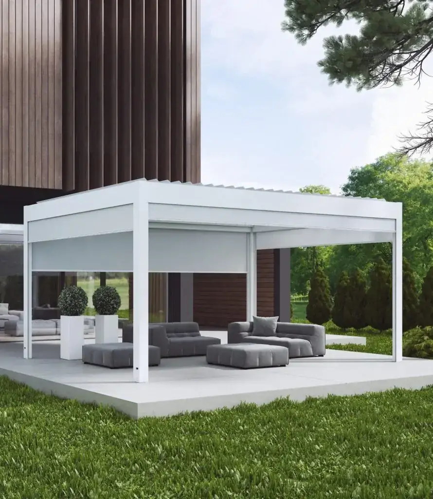 Pergola bioklimatyczna z ruchomymi lamelami